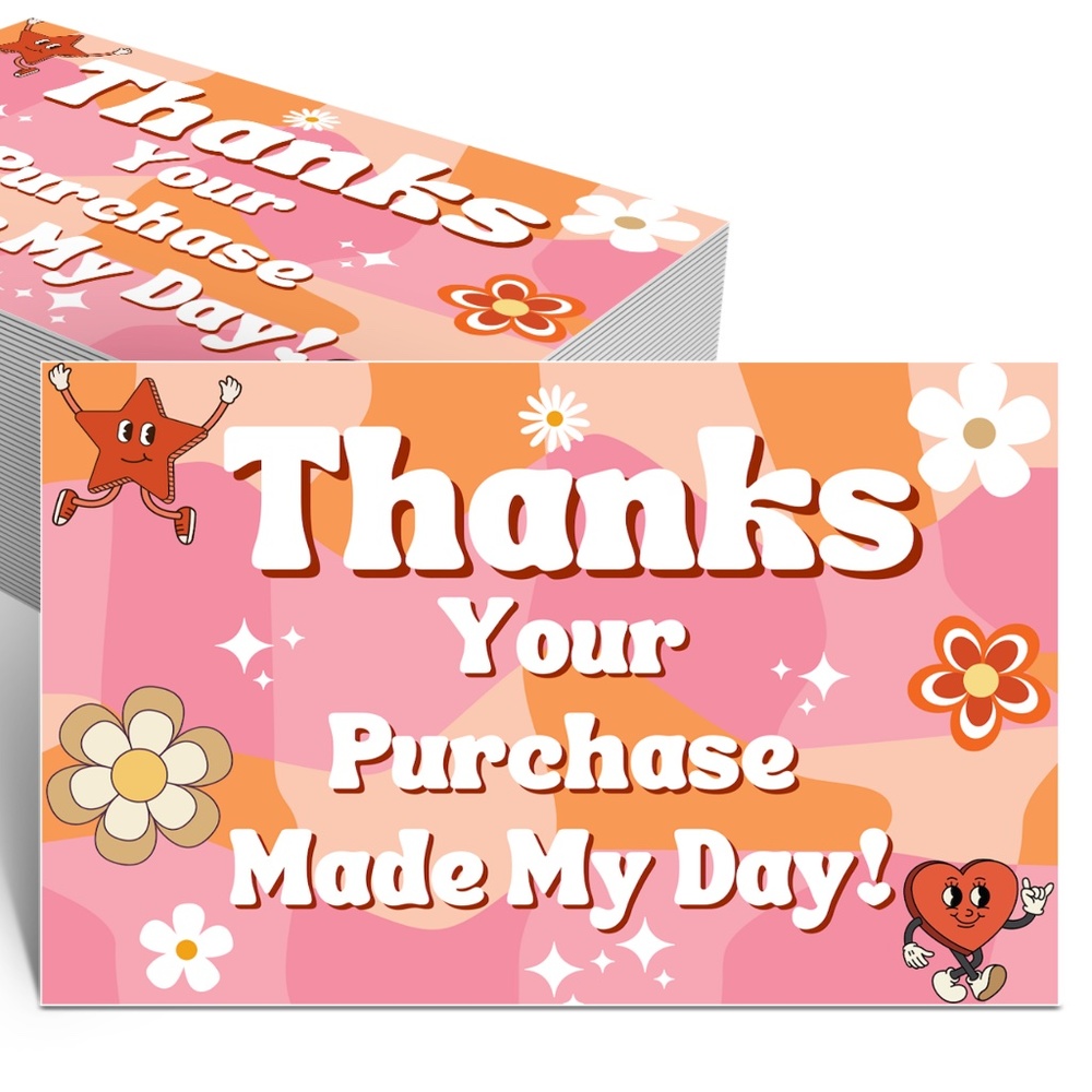 Thank You Card (Packaging Insert) - Create a Positive Unboxing Experience 4"x6"
